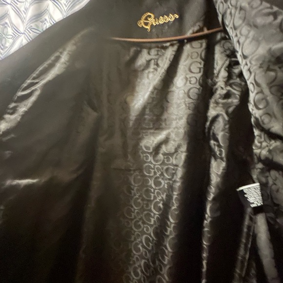 EUC Guess Women's Elegant Black Peacoat w/ Flared Fit and Button Detail CLASSIC! - Picture 4 of 16